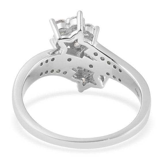 MOISSANITE BYPASS FLOWER RING - Picture 6 of 10